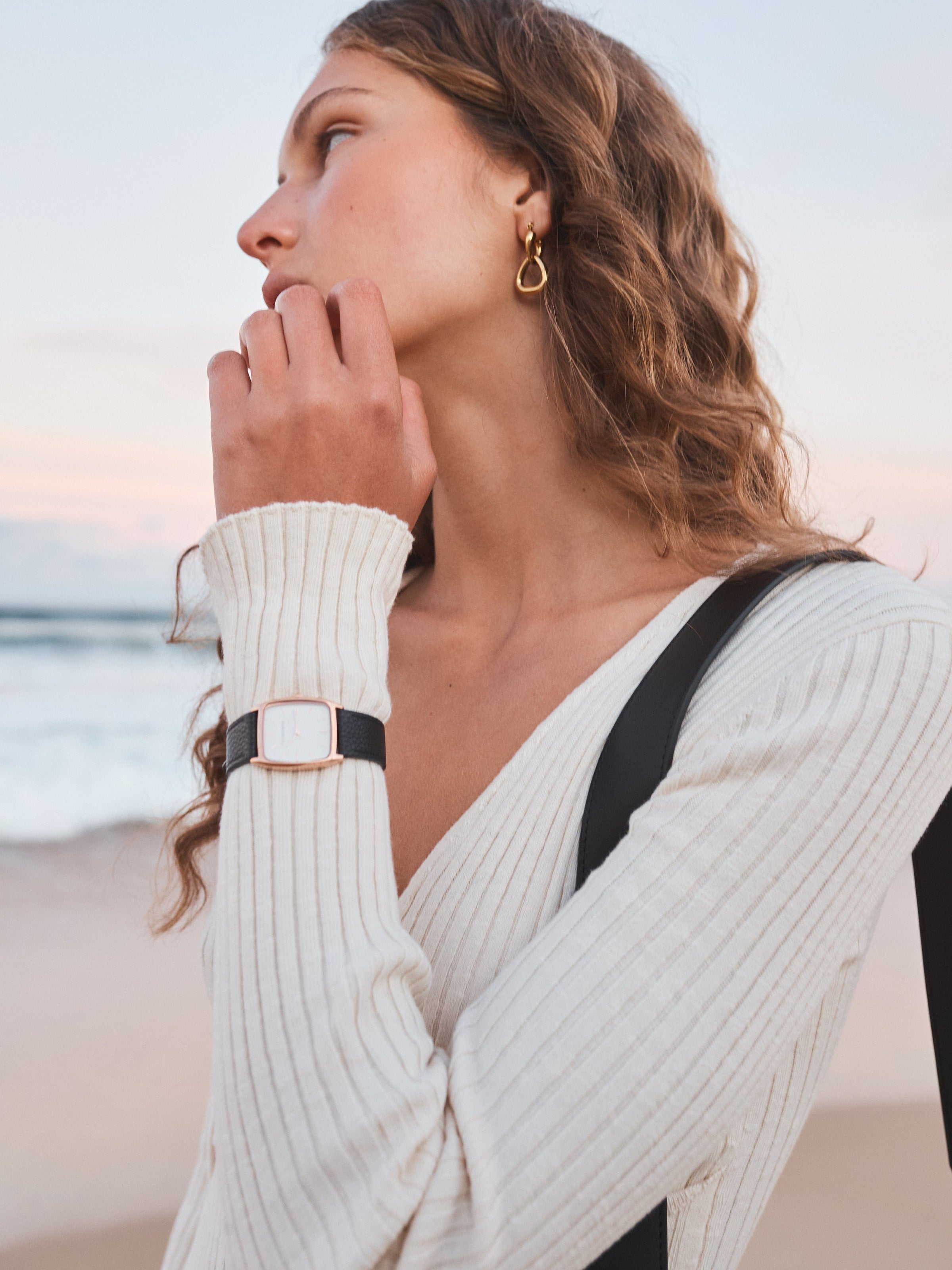 The Dress Watch: Rose Gold / White Dial / Black Leather