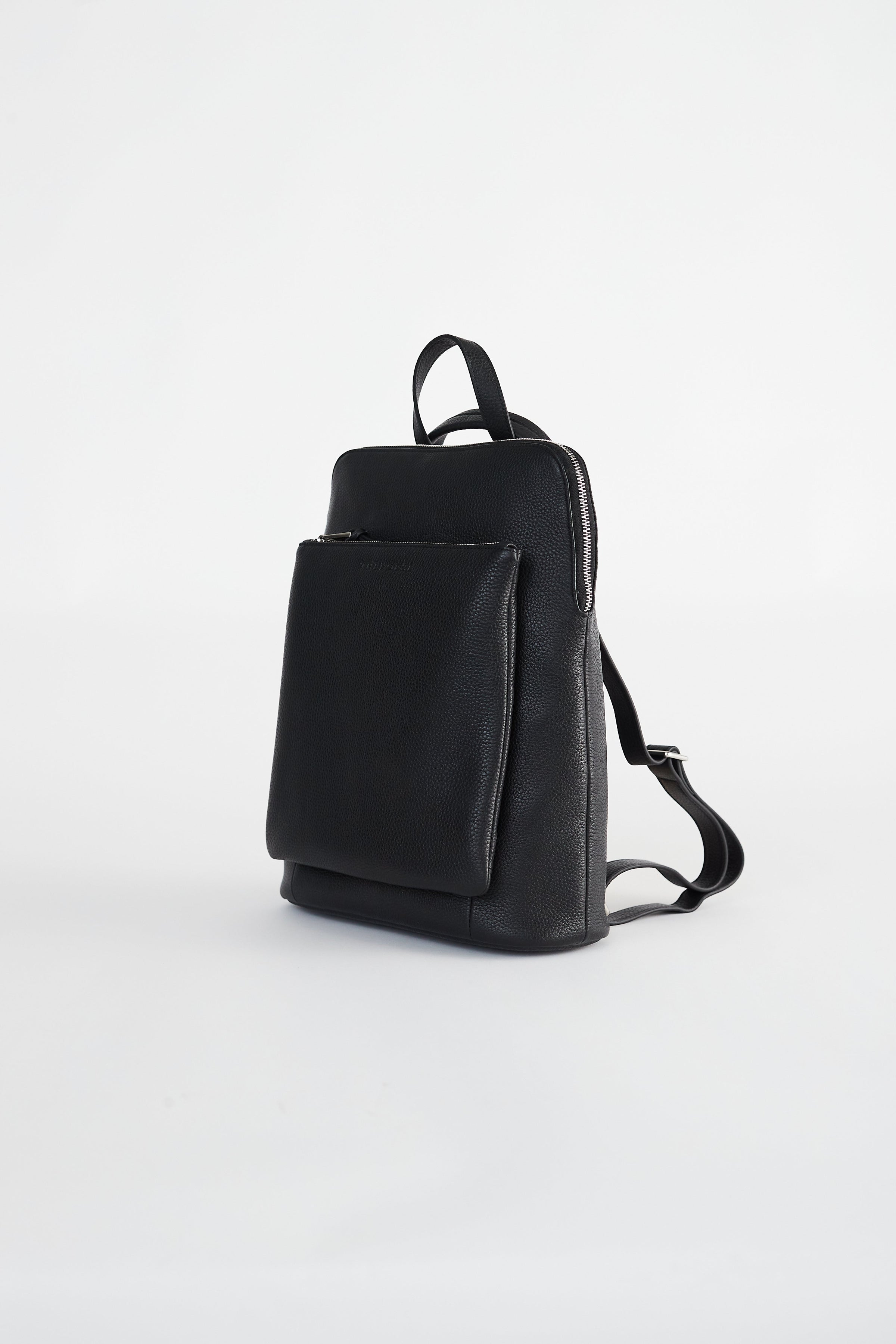 Backpack: Black Pebbled Leather