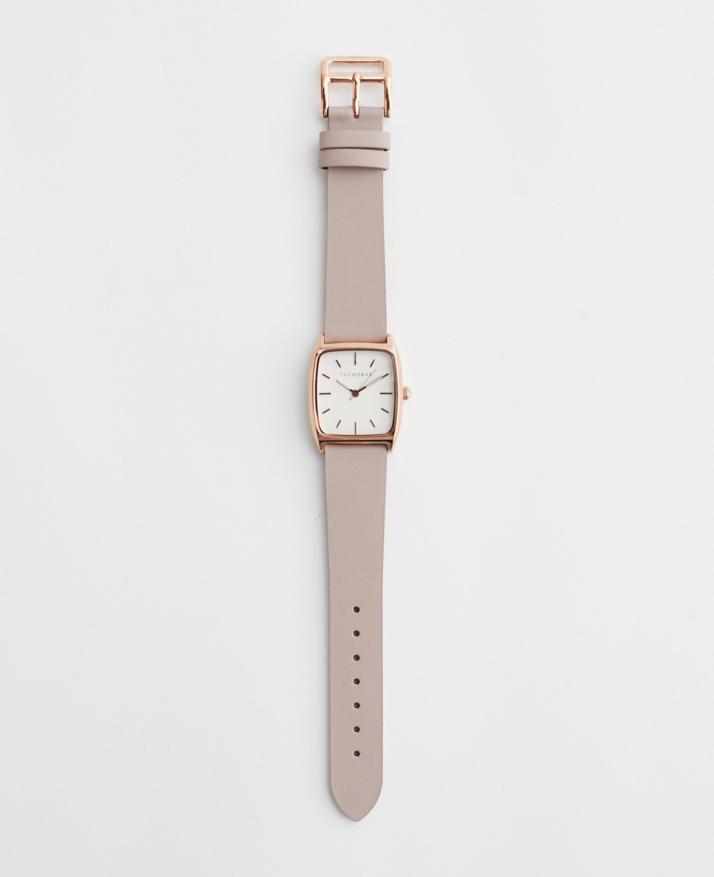 The Dress Watch: Rose Gold Case / White Dial / Blush Leather Strap by The Horse®