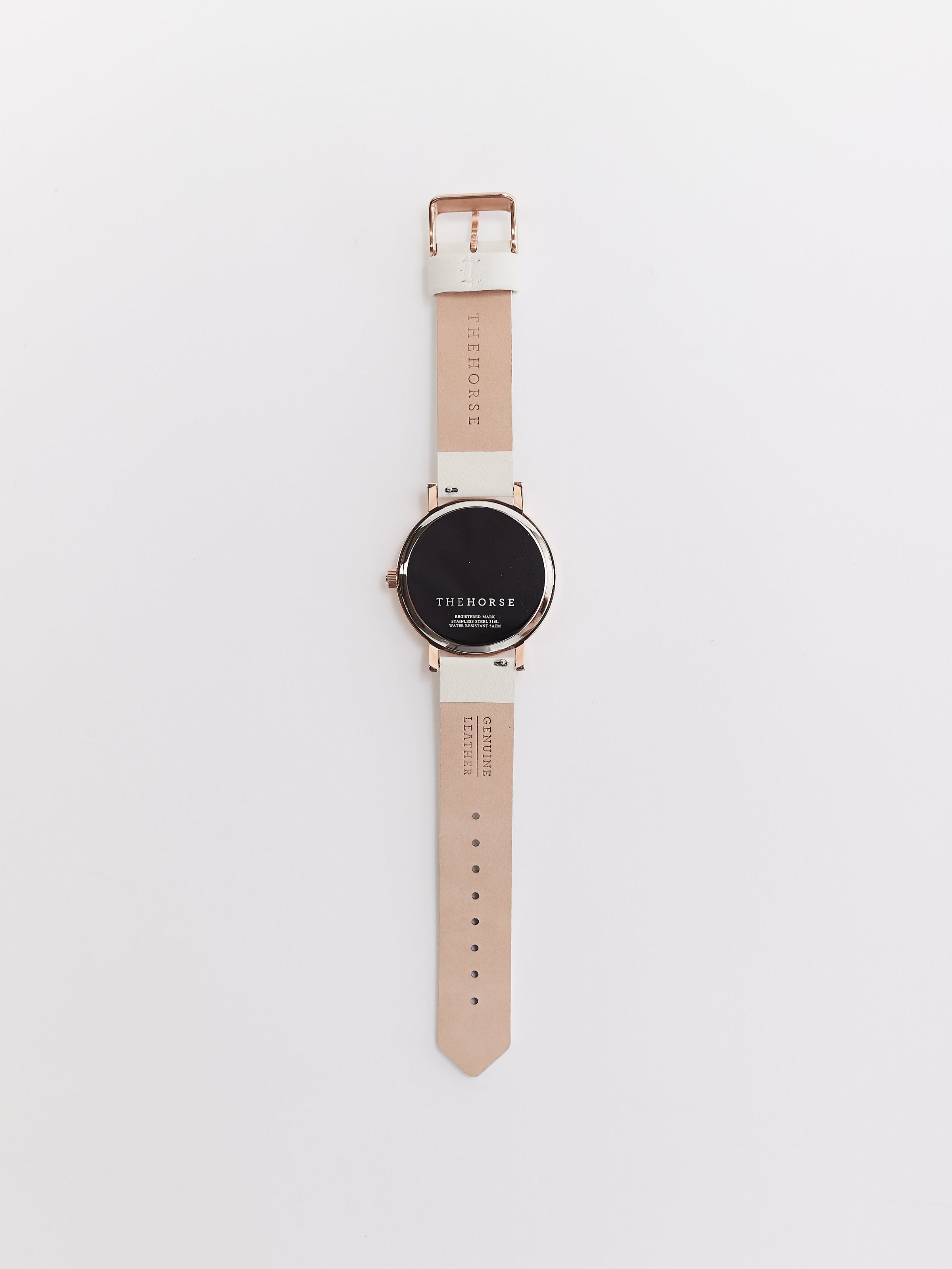 The Original: Polished Rose Gold / White Face / Milk Leather