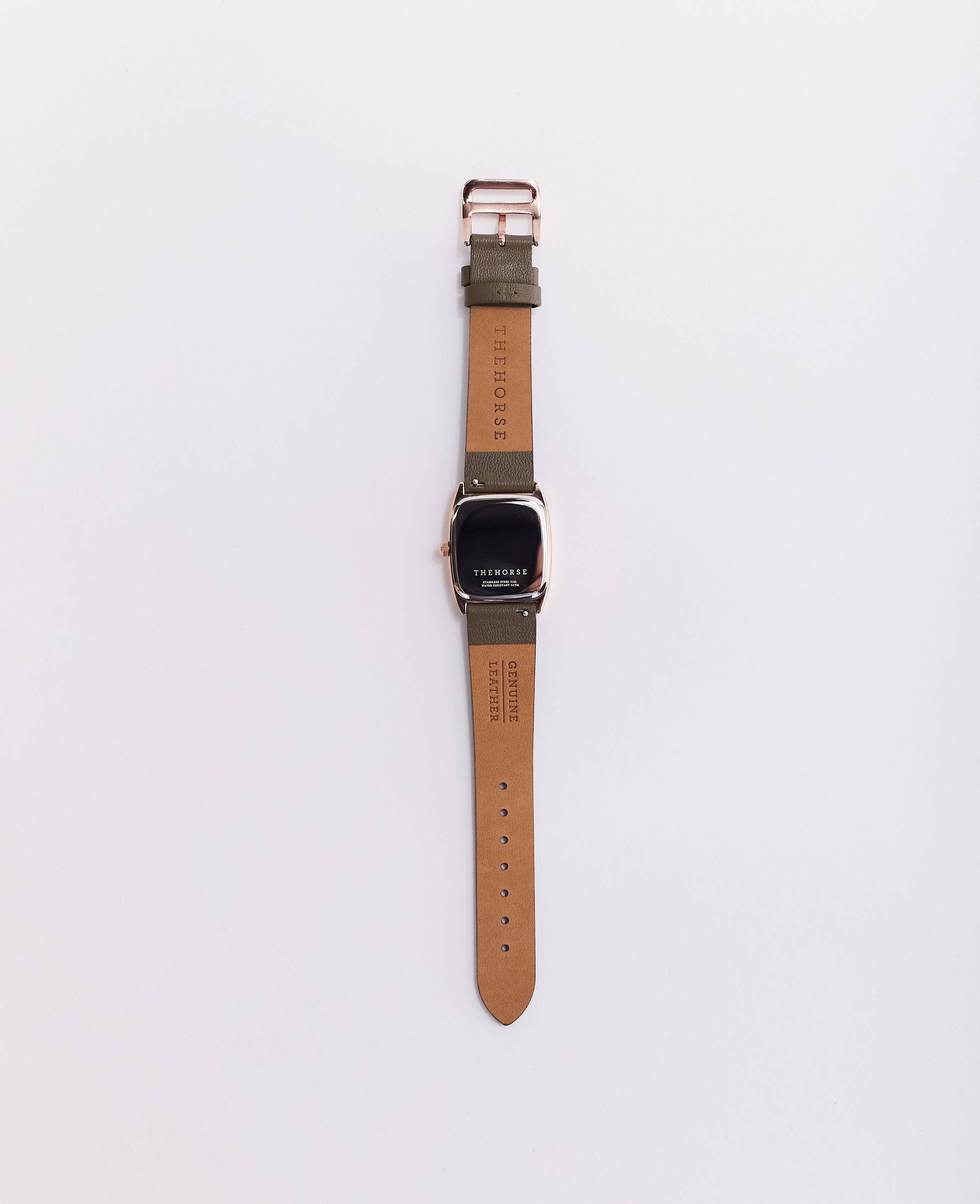 The Dress Watch: Rose Gold / White Dial / Olive Leather