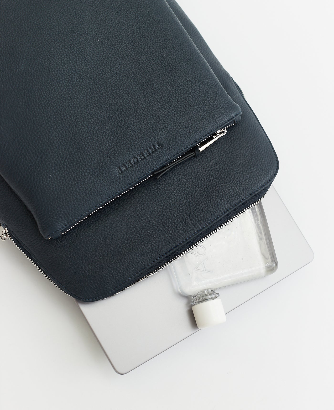 Backpack: Dark Navy Pebbled Leather