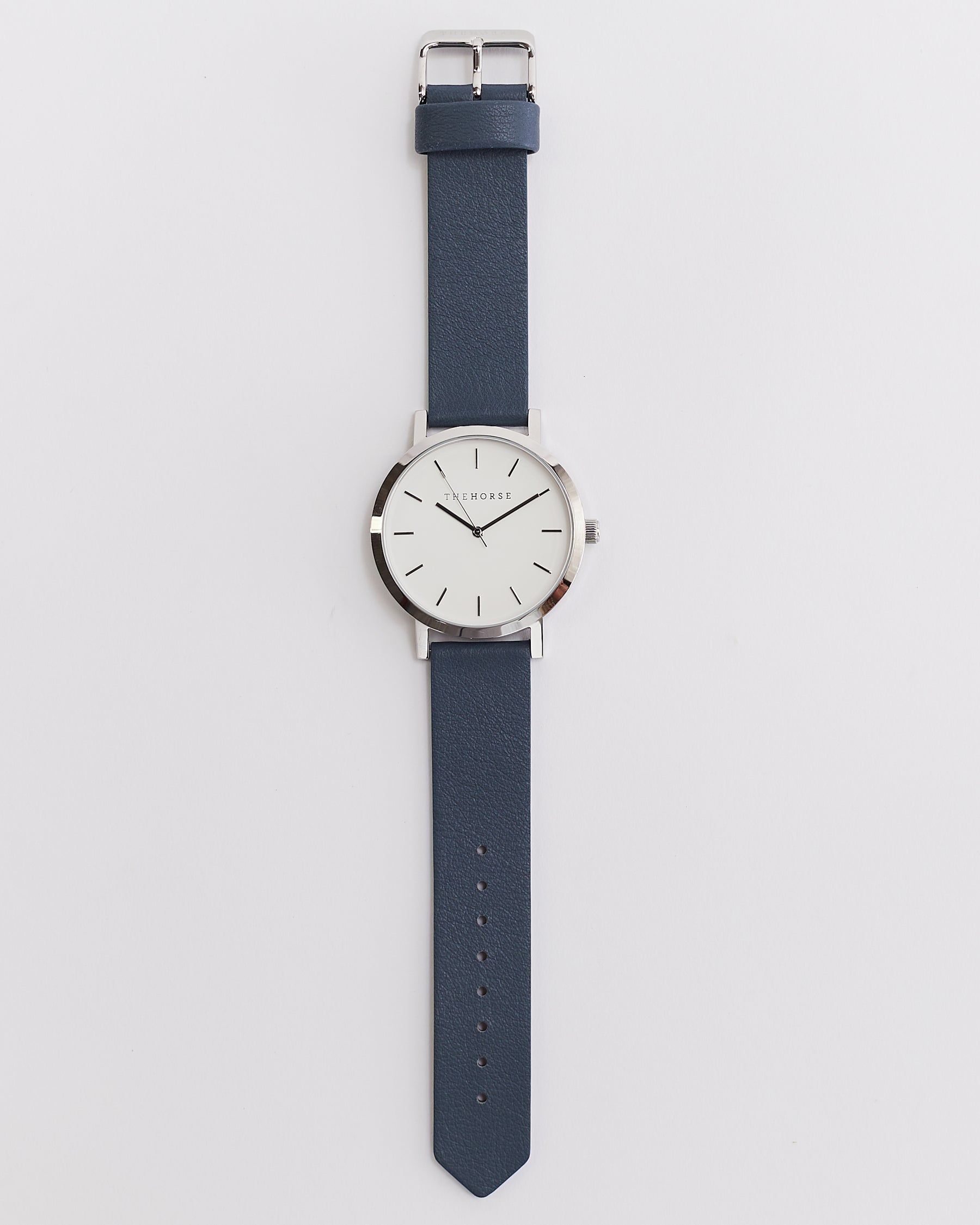 The Original: Polished Steel / White Face / Stonewash Leather