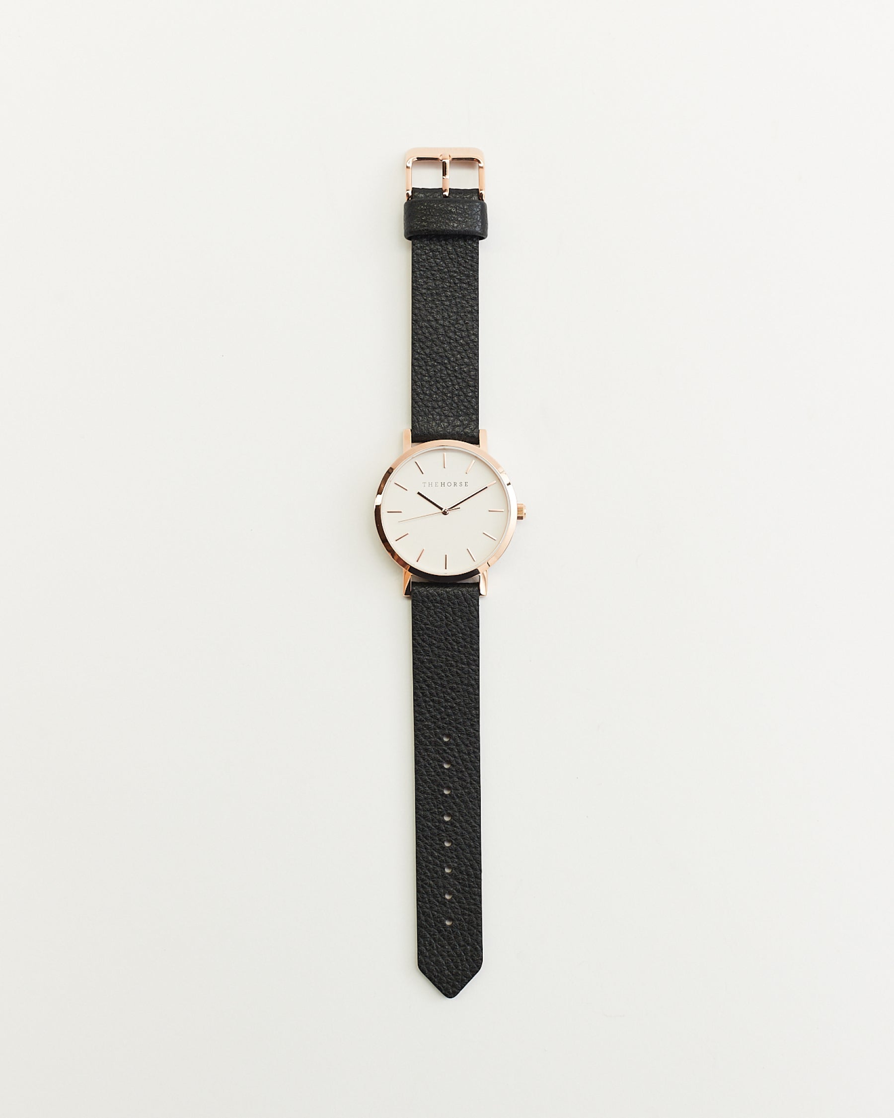 The Mini Original: Rose Gold Case / White Dial / Black Leather