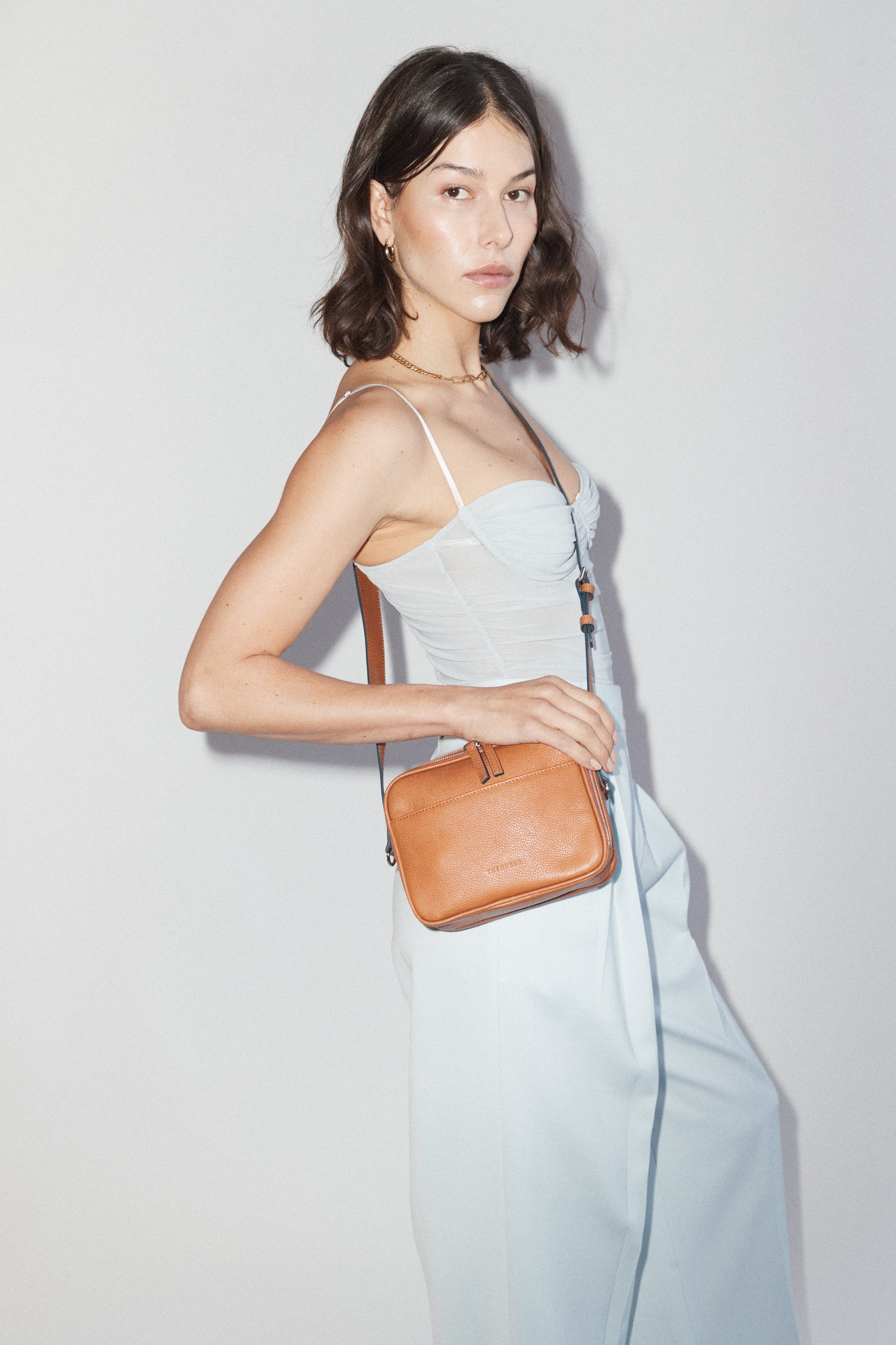 Dylan Crossbody Bag: Tan