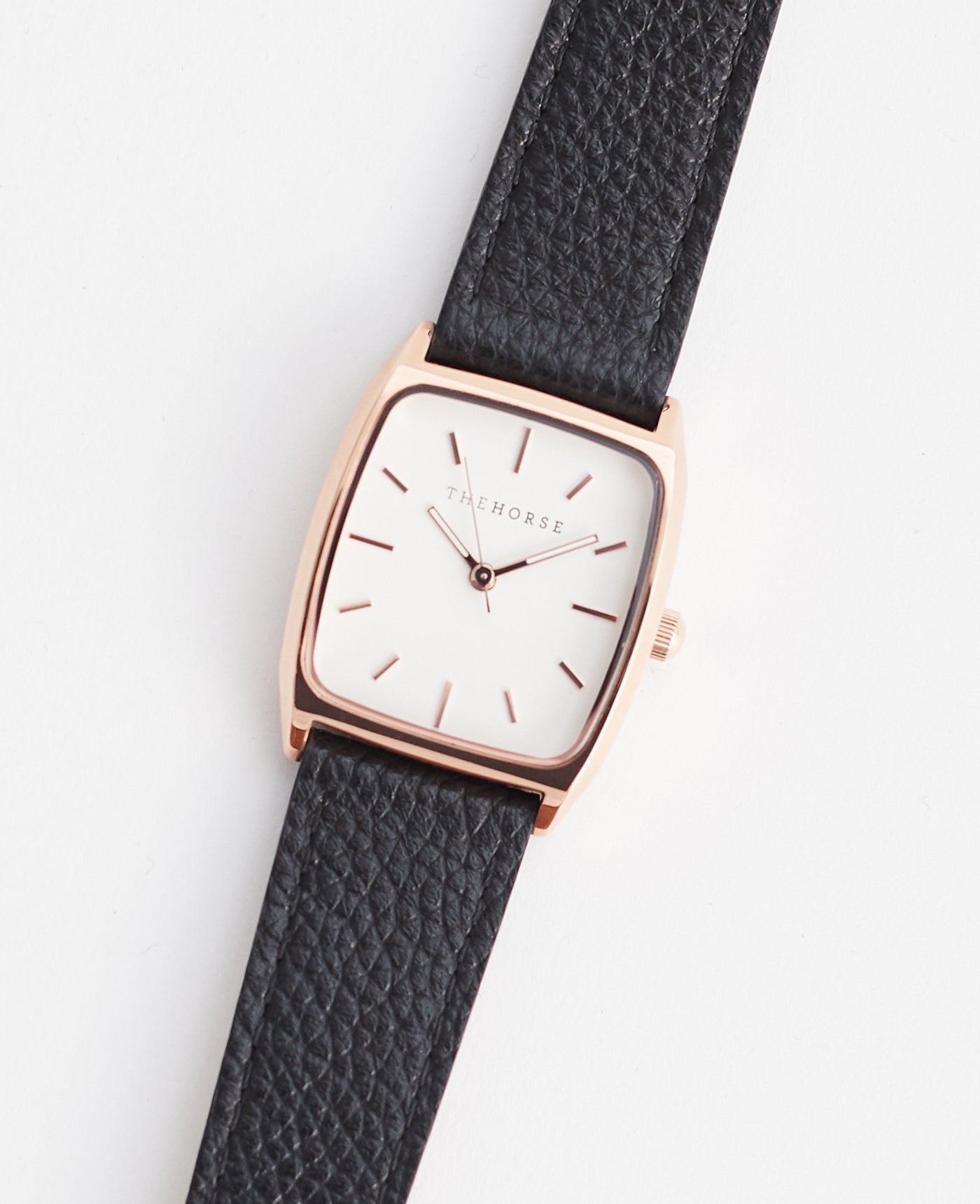 The Dress Watch: Rose Gold / White Dial / Black Leather